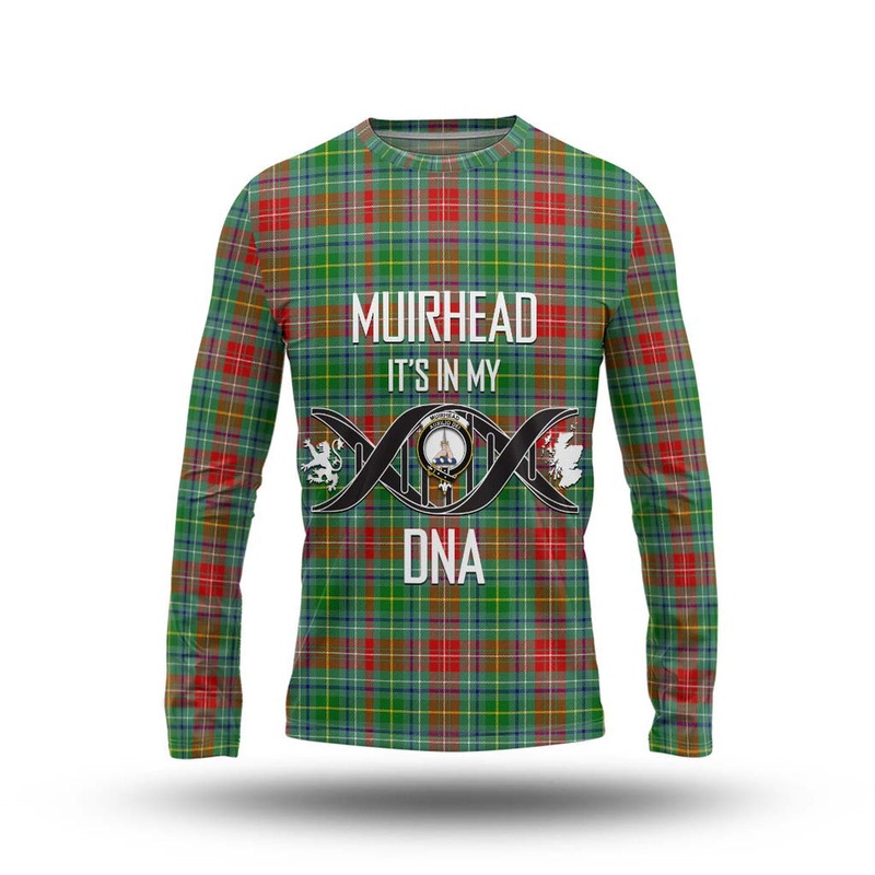 Muirhead Tartan Long Sleeve T-Shirt with Family Crest DNA In Me Style