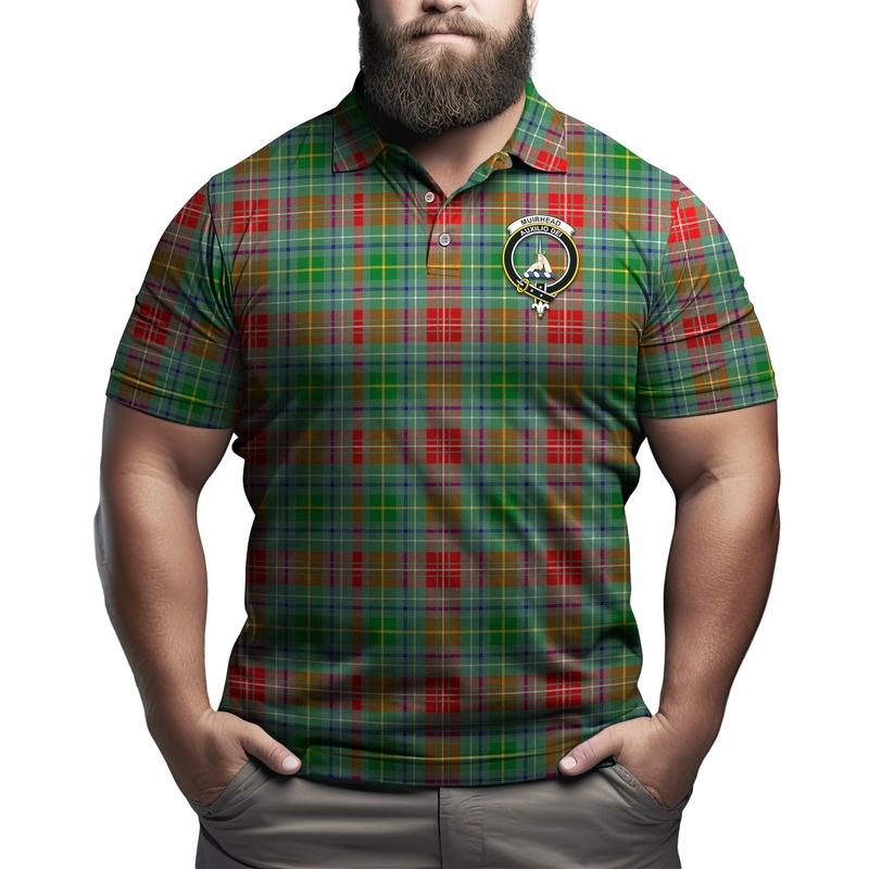 Muirhead Tartan Men's Polo Shirt with Family Crest