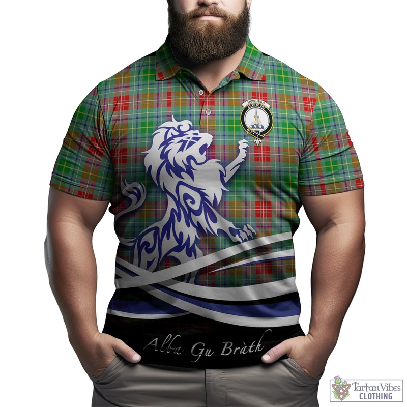 Muirhead Tartan Polo Shirt with Alba Gu Brath Regal Lion Emblem