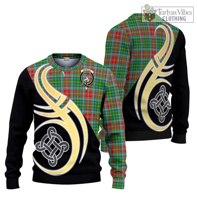 Muirhead Tartan Ugly Sweater with Family Crest and Celtic Symbol Style