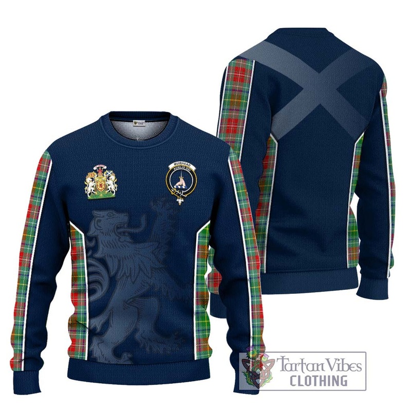 Muirhead Tartan Ugly Sweater with Family Crest and Lion Rampant Vibes Sport Style