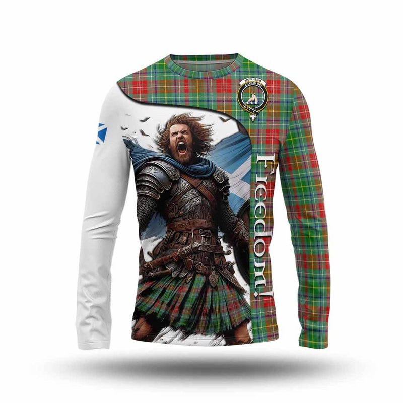 Muirhead Crest Tartan Long Sleeve T-Shirt Inspired by the Freedom of Scottish Warrior