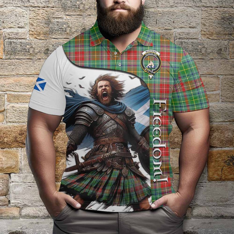 Muirhead Crest Tartan Polo Shirt Inspired by the Freedom of Scottish Warrior