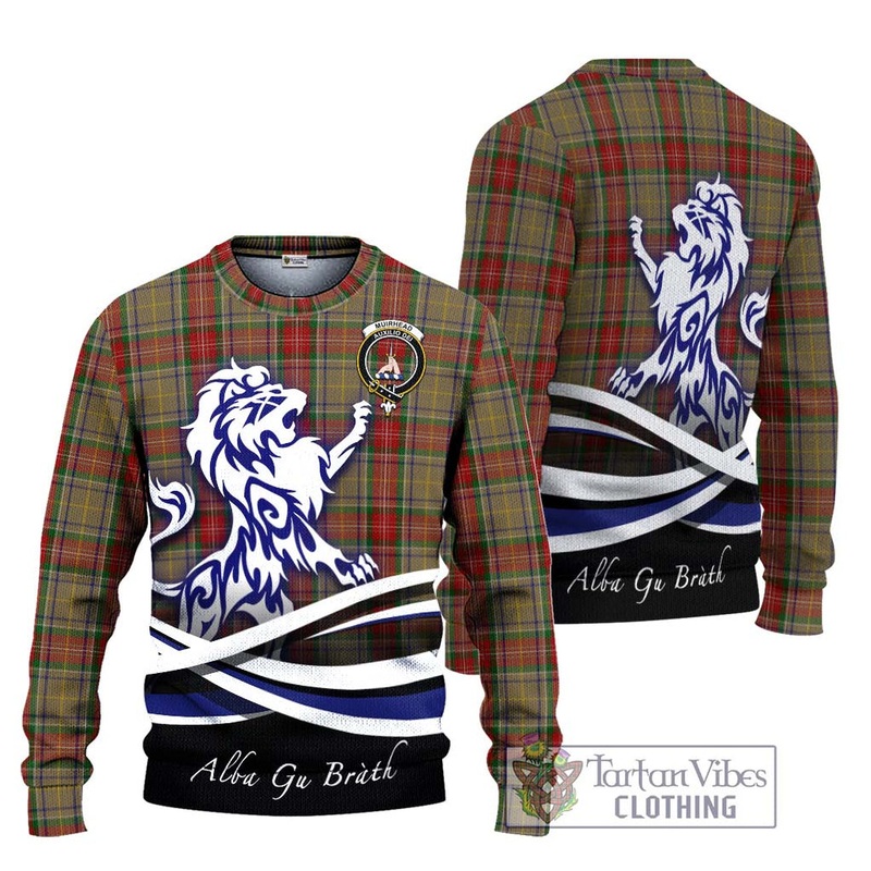 Muirhead Old Tartan Ugly Sweater with Alba Gu Brath Regal Lion Emblem