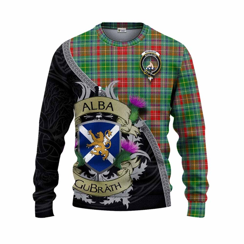 Muirhead Tartan Family Crest Knitted Sweater Lion Rampant Royal Thistle Shield Celtic Inspired