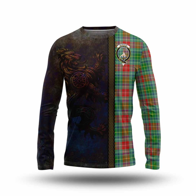 Muirhead Tartan Family Crest Long Sleeve T-Shirt Alba Gu Brath Be Brave Lion Ancient Style