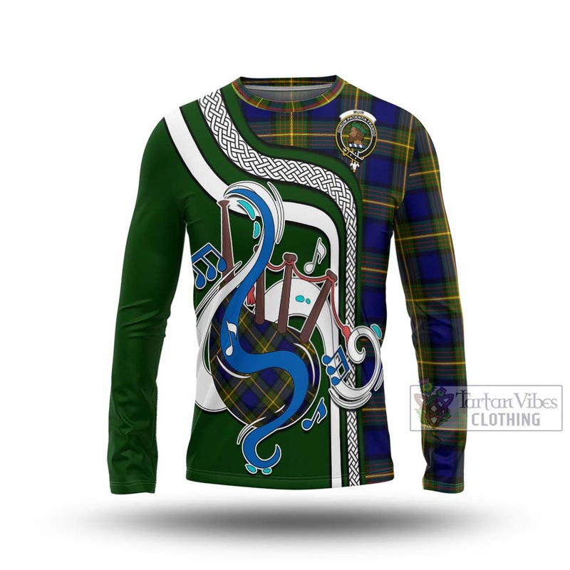 Muir Tartan Long Sleeve T-Shirt with Epic Bagpipe Style