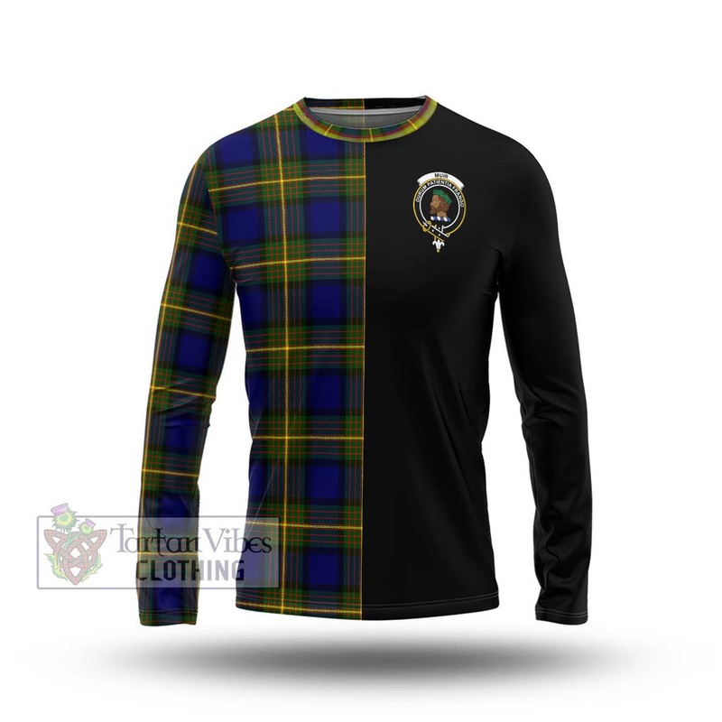 Muir Tartan Long Sleeve T-Shirt with Family Crest and Half Of Me Style