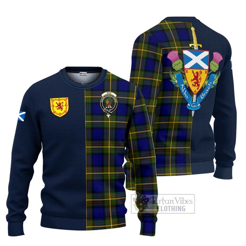 Muir Tartan Ugly Sweater with Scottish Lion Royal Arm Half Style