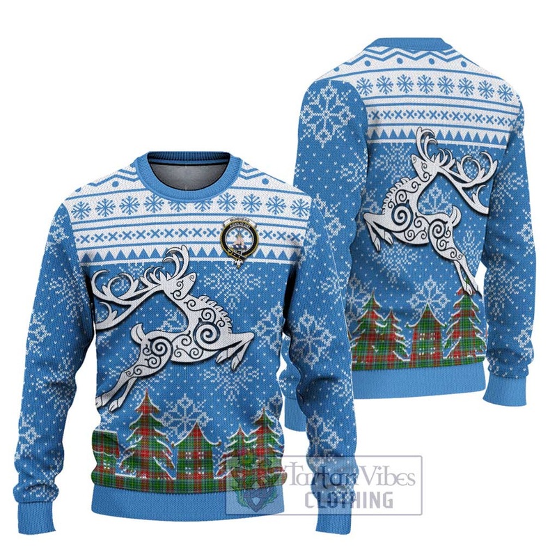 Muirhead Clan Christmas Ugly Sweater Celtic Reindeer Style
