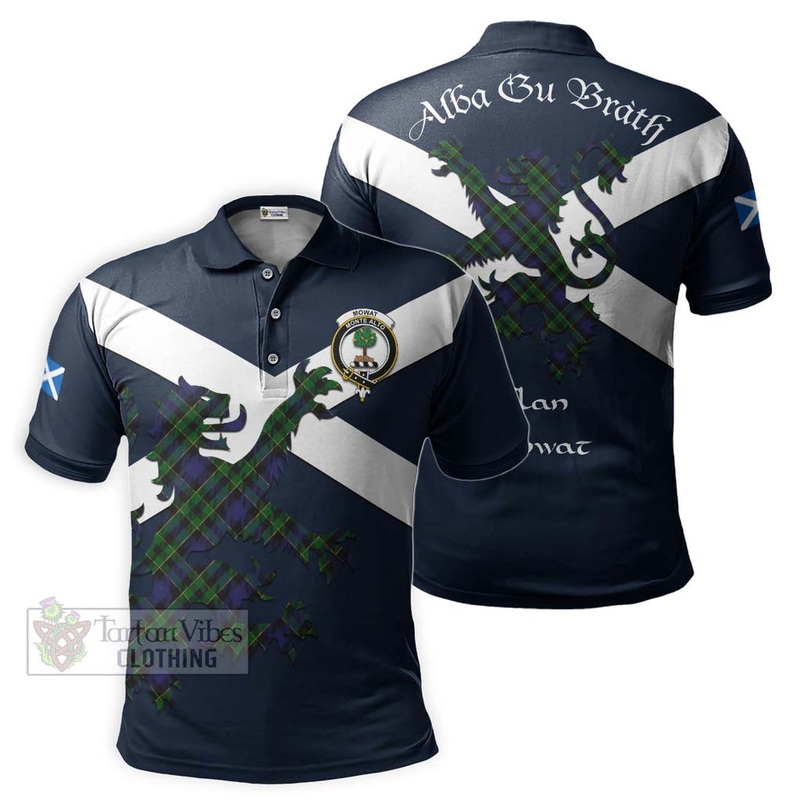 Mowat Tartan Lion Rampant Polo Shirt Proudly Display Your Heritage with Alba Gu Brath and Clan Name