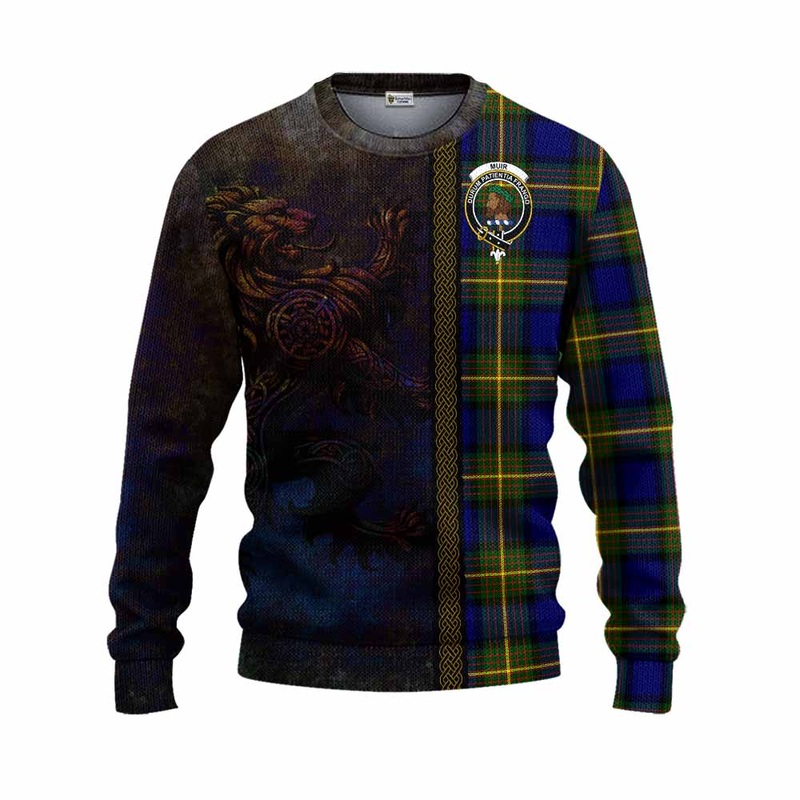 Muir Tartan Family Crest Knitted Sweater Alba Gu Brath Be Brave Lion Ancient Style