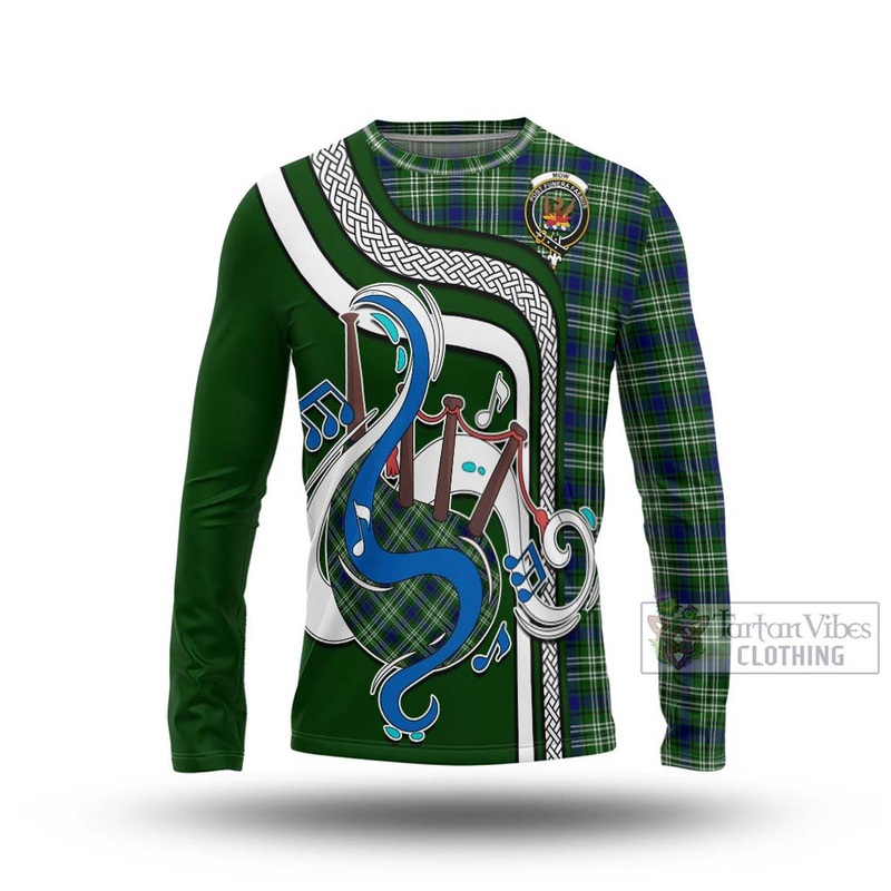 Mow Tartan Long Sleeve T-Shirt with Epic Bagpipe Style