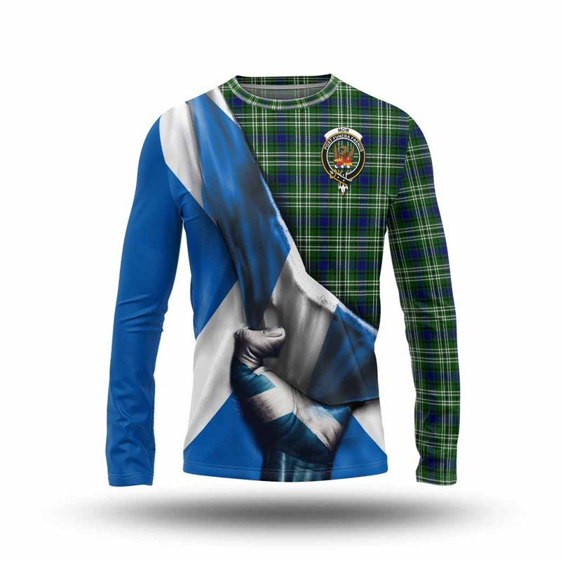 Mow Tartan Long Sleeve T-Shirt with Family Crest Scotland Patriotic Style