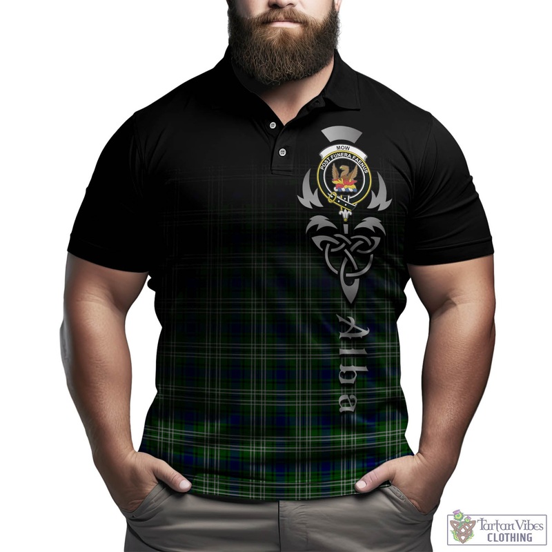 Mow Tartan Polo Shirt Featuring Alba Gu Brath Family Crest Celtic Inspired