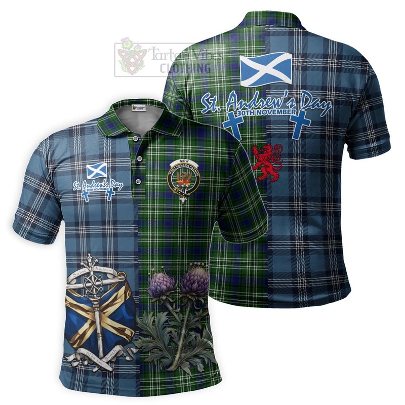 Mow Tartan Polo Shirt Happy St. Andrew's Day Half Tartan Style