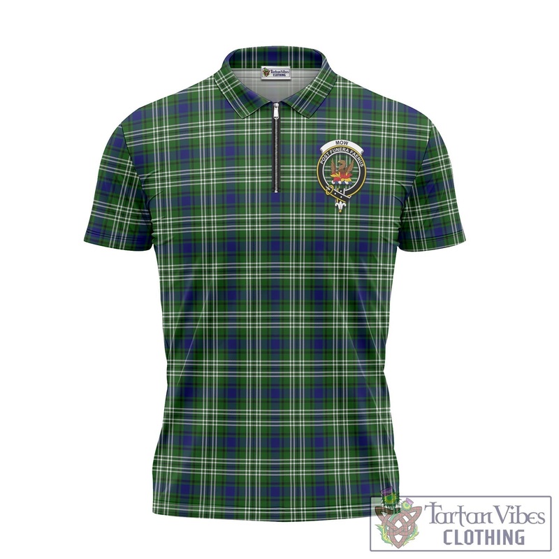 Mow Tartan Zipper Polo Shirt with Family Crest