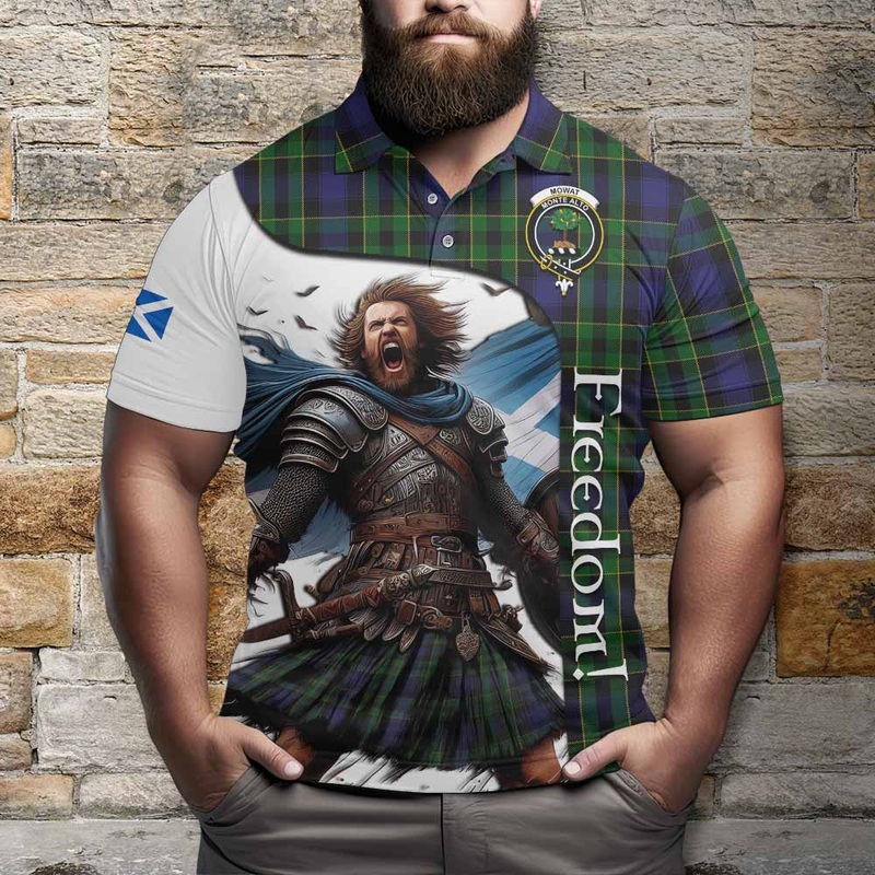 Mowat Crest Tartan Polo Shirt Inspired by the Freedom of Scottish Warrior