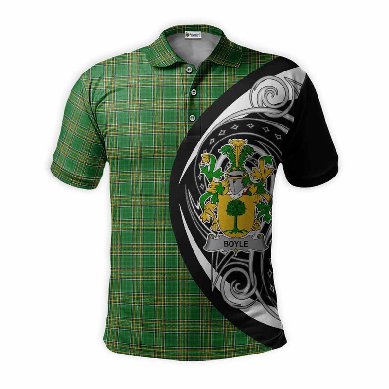 Boyle Irish Clan Polo Shirt Celtic Circle Style
