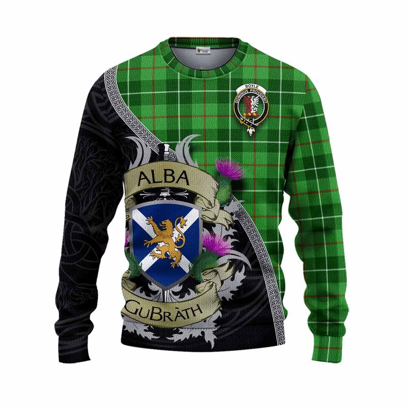 Boyle Tartan Family Crest Knitted Sweater Lion Rampant Royal Thistle Shield Celtic Inspired
