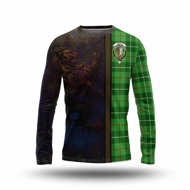 Boyle Tartan Family Crest Long Sleeve T-Shirt Alba Gu Brath Be Brave Lion Ancient Style