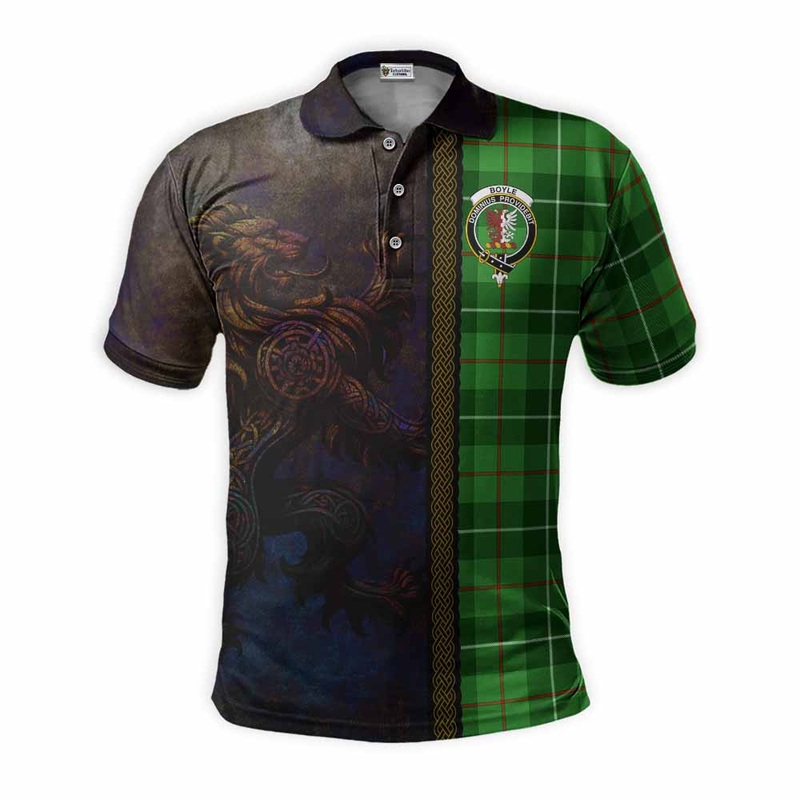 Boyle Tartan Family Crest Polo Shirt Alba Gu Brath Be Brave Lion Ancient Style