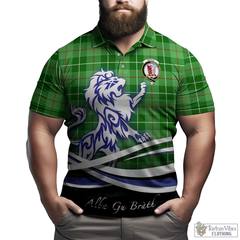 Boyle Tartan Polo Shirt with Alba Gu Brath Regal Lion Emblem