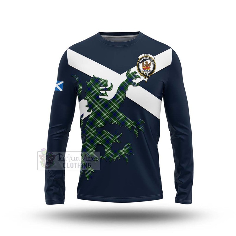 Mow Tartan Lion Rampant Long Sleeve T-Shirt  Proudly Display Your Heritage with Alba Gu Brath and Clan Name