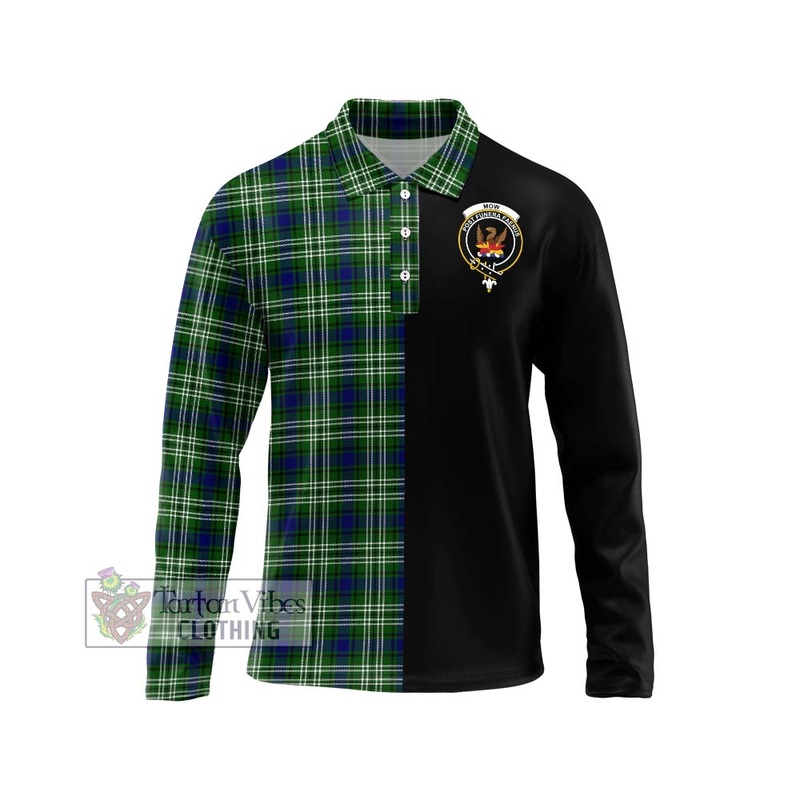 Mow Tartan Long Sleeve Polo Shirt with Family Crest and Half Of Me Style