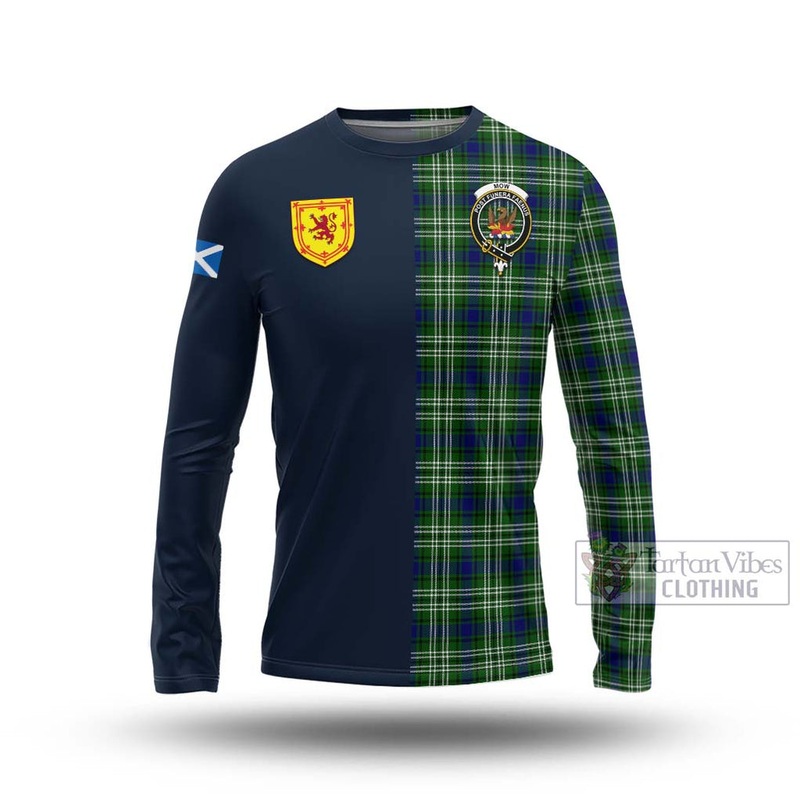 Mow Tartan Long Sleeve T-Shirt Alba with Scottish Lion Royal Arm Half Style