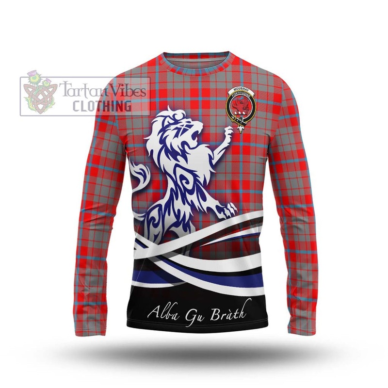 Moubray Tartan Long Sleeve T-Shirt with Alba Gu Brath Regal Lion Emblem