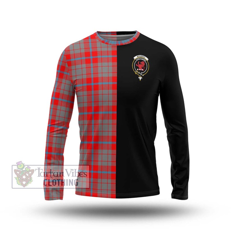 Moubray Tartan Long Sleeve T-Shirt with Family Crest and Half Of Me Style