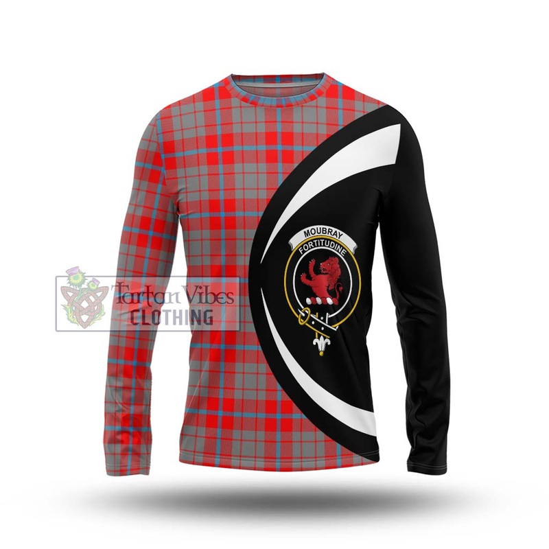 Moubray Tartan Long Sleeve T-Shirt with Family Crest Circle Style