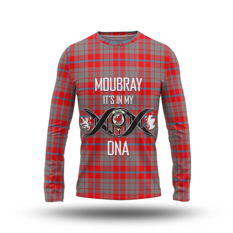 Moubray Tartan Long Sleeve T-Shirt with Family Crest DNA In Me Style