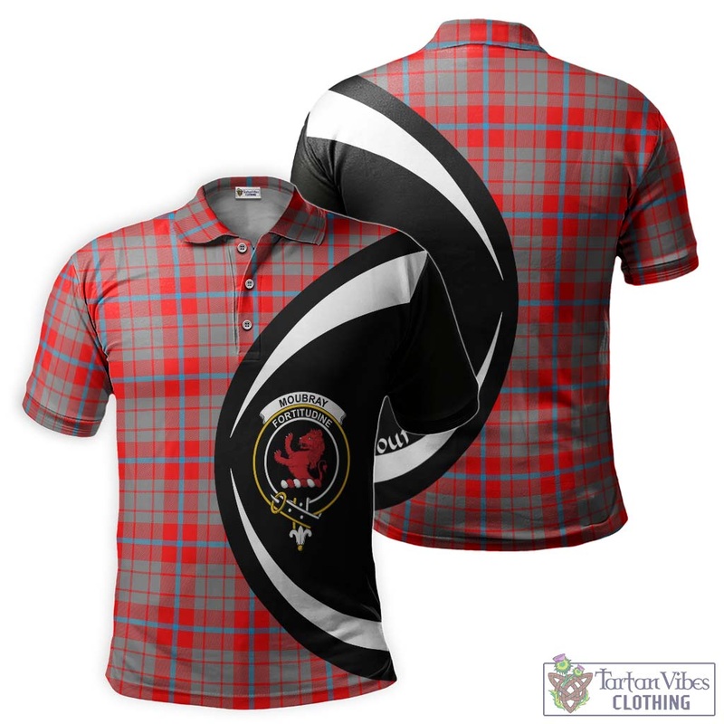 Moubray Tartan Men's Polo Shirt with Family Crest Circle Style