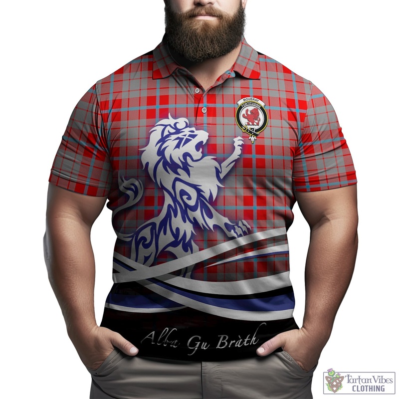 Moubray Tartan Polo Shirt with Alba Gu Brath Regal Lion Emblem