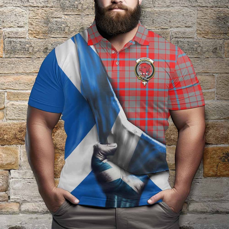 Moubray Tartan Polo Shirt with Family Crest Scotland Patriotic Style