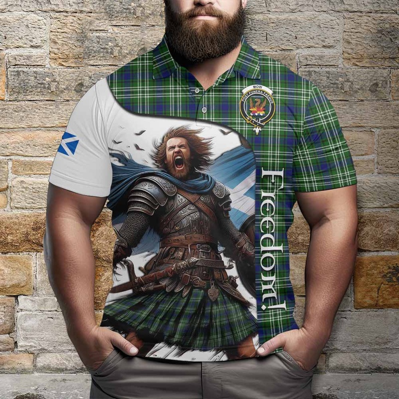 Mow Crest Tartan Polo Shirt Inspired by the Freedom of Scottish Warrior
