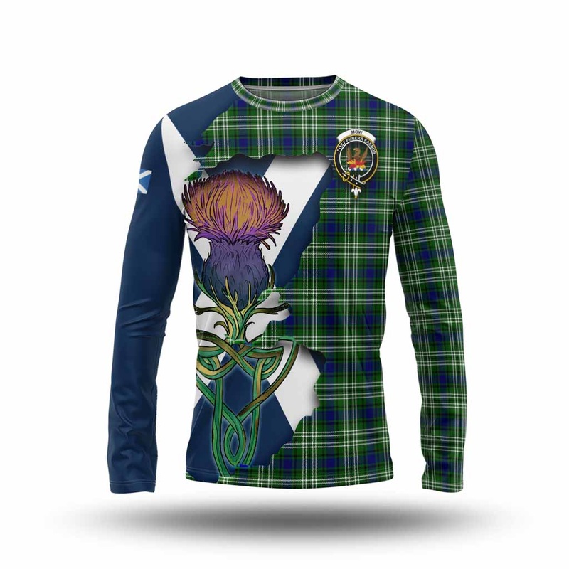 Mow Tartan Family Crest Long Sleeve T-Shirt Scottish Thistle Celtic Inspired
