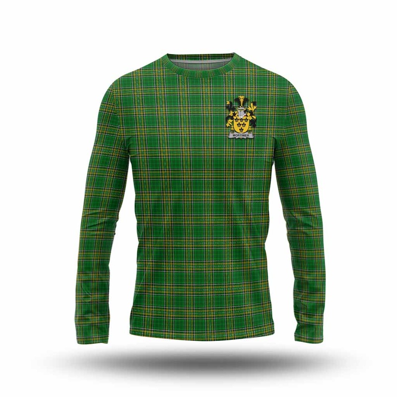 Mortimer Irish Clan Tartan Long Sleeve T-Shirt with Coat of Arms