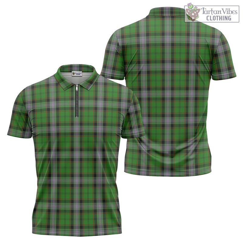 Moss Tartan Zipper Polo Shirt