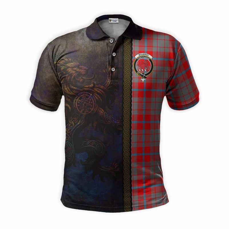 Moubray Tartan Family Crest Polo Shirt Alba Gu Brath Be Brave Lion Ancient Style