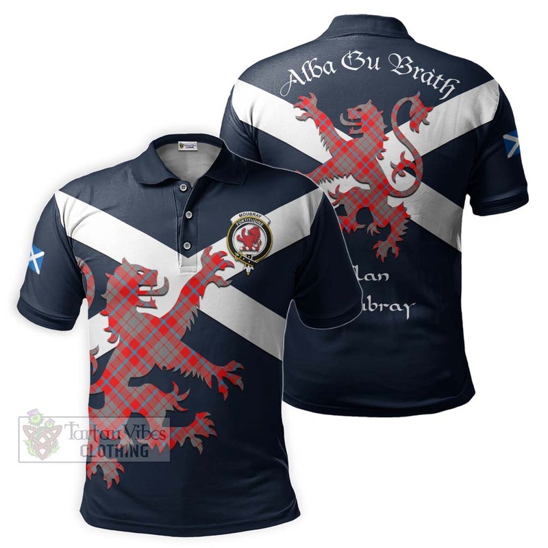 Moubray Tartan Lion Rampant Polo Shirt Proudly Display Your Heritage with Alba Gu Brath and Clan Name
