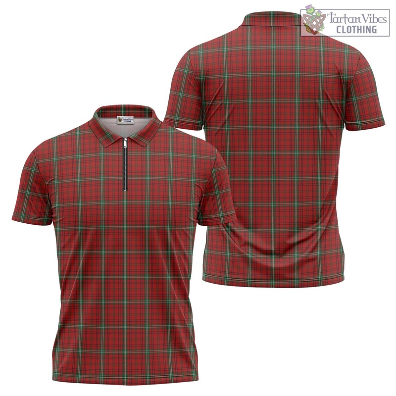 Morrison Red Tartan Zipper Polo Shirt