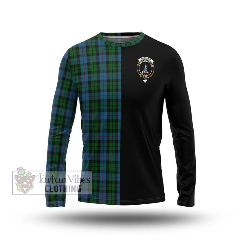 Morrison Society Tartan Long Sleeve T-Shirt with Family Crest and Half Of Me Style