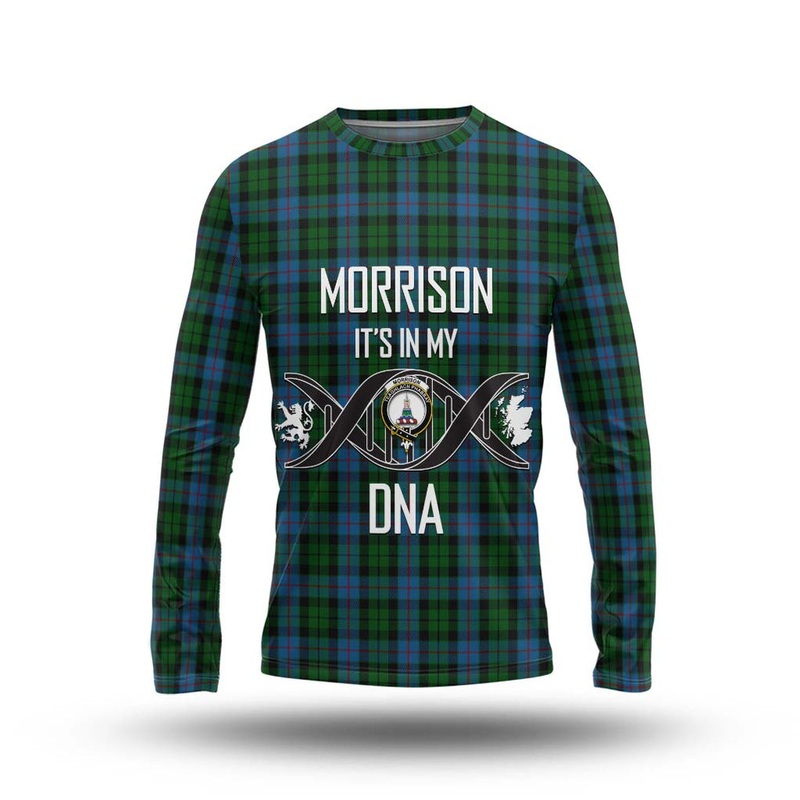 Morrison Society Tartan Long Sleeve T-Shirt with Family Crest DNA In Me Style