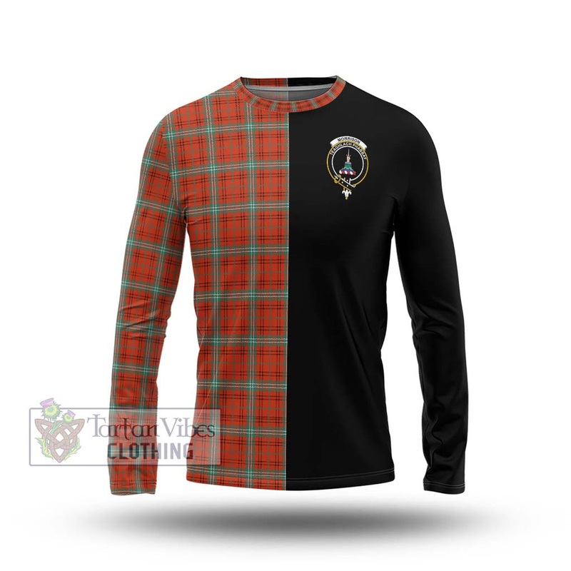 Morrison Red Ancient Tartan Long Sleeve T-Shirt with Family Crest and Half Of Me Style