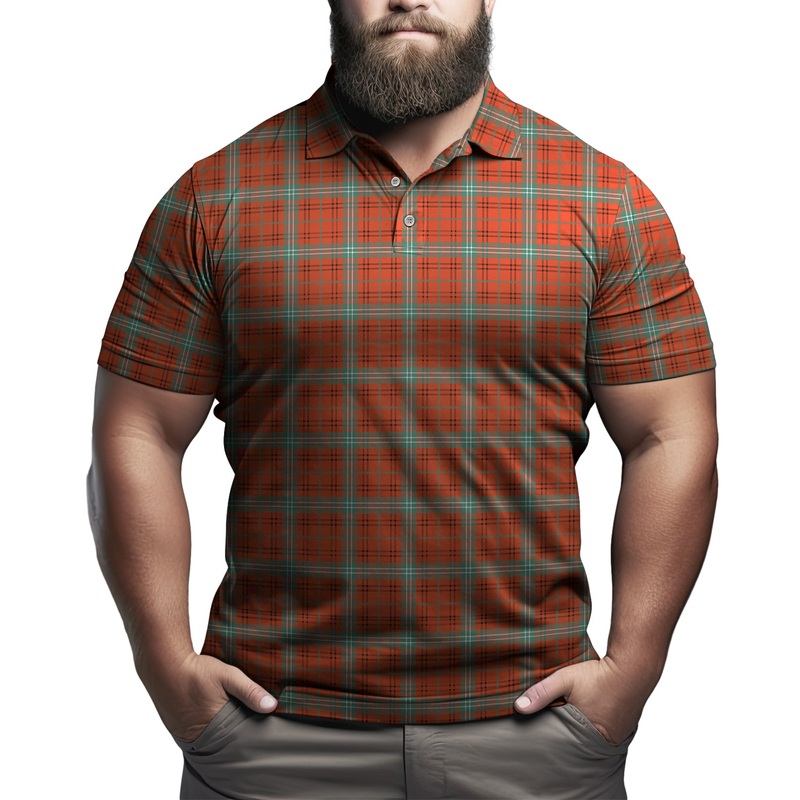 Morrison Red Ancient Tartan Mens Polo Shirt