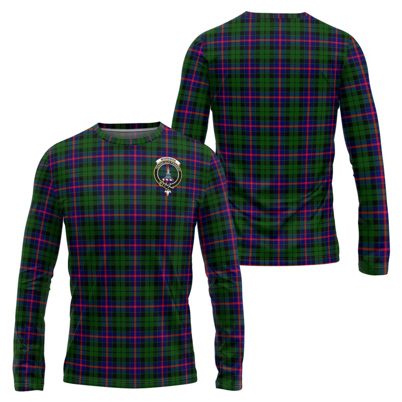 Morrison Modern Tartan Long Sleeve T-Shirt with Family Crest