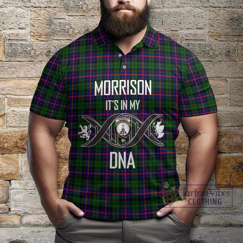 Morrison Modern Tartan Polo Shirt with Family Crest DNA In Me Style